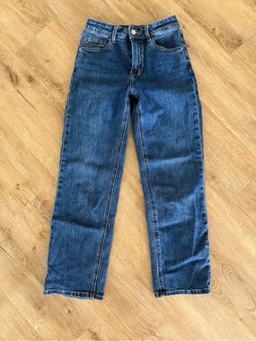Cropped Women’s Dark Blue Straight-Leg Jeans